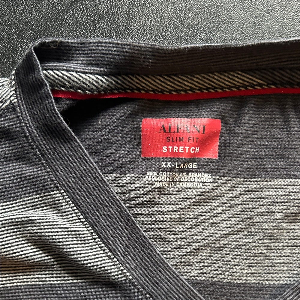 Alfani Black and Gray Slim Fit Stretch Shirt